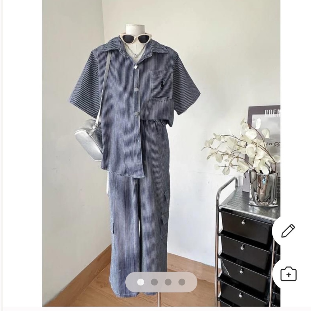 Striped Blue Women's Jumpsuit Brandnew